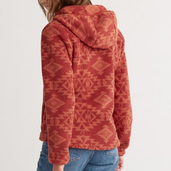 Pendleton Sacred Star Burnt Red Fleece Hooded Jacket XL NWT   THINK FALL! - Picture 4 of 6